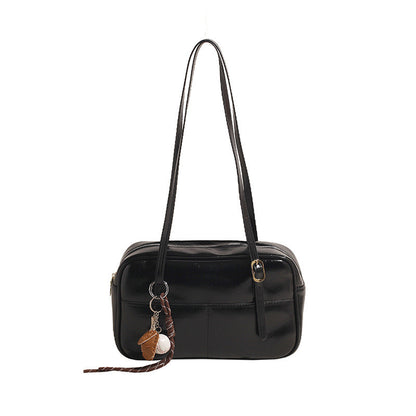 Ielgy Retro All-Match Commuter Bag Portable Underarm Boston Bag Large Capacity One Shoulder