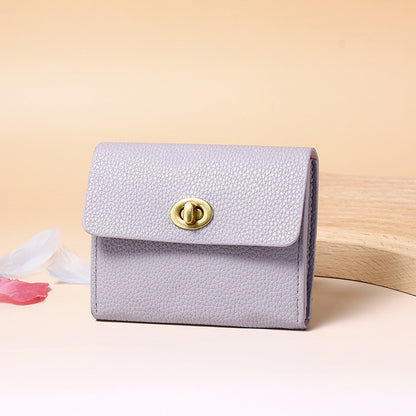 Ielgy Ladies Small Wallet Soft Leather Thin Style Simple Small Ladies High-End Multi-card Coin Purse