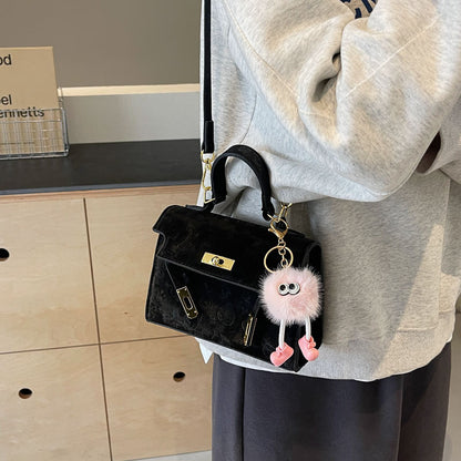 Ielgy Korean Version Portable Fashion Embossed Niche Design Shoulder Messenger Bag