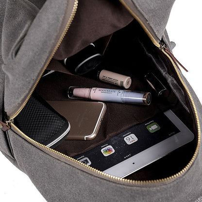 Ielgy Fashion Anti-theft Backpack Ladies Casual Canvas Backpack Large Capacity Travel Computer Bag Student School Bag