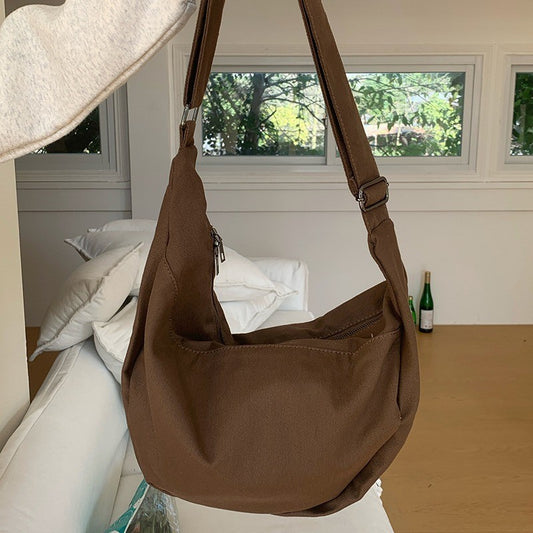 IELGY Commuter Large Capacity Lazy Style All-Match Canvas Diagonal Bag