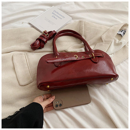 Ielgy Niche Portable Commuter Bag Fashion Retro Underarm Bag Simple Large-Capacity Messenger Bag