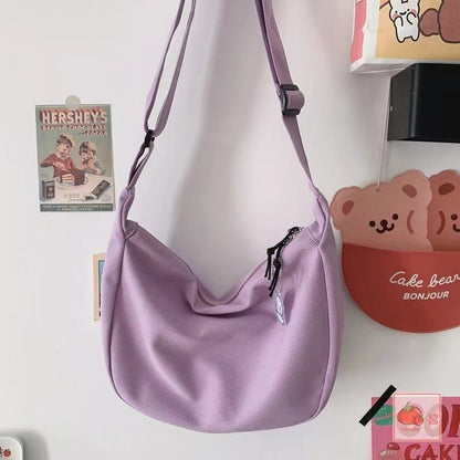 Ielgy Ladies Fashion Simple Japanese All-Match Daily Trendy Candy Color One-Shoulder Messenger Bag