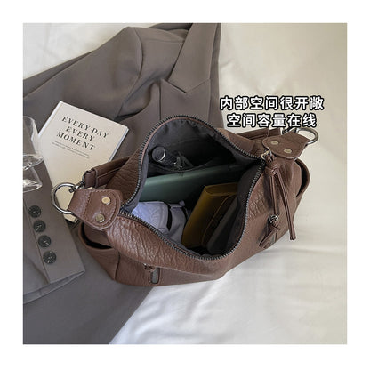 Ielgy High-End All-Match Messenger Bag Trendy Fashion Tote Bag Large-Capacity Portable Commuter Bag