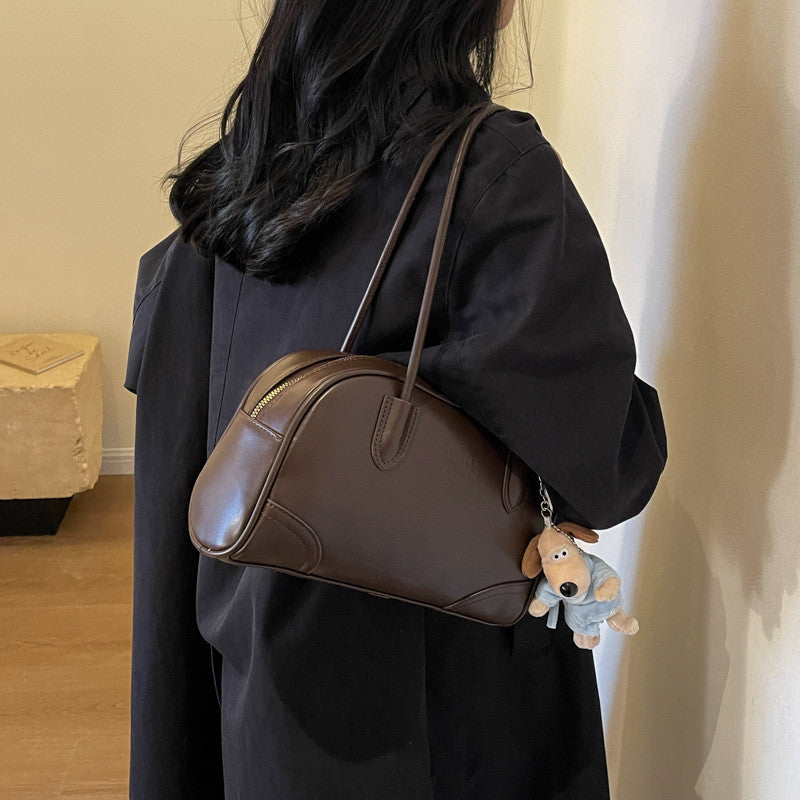 Ielgy Melade Retro Bag Korean Portable Bowling Bag All-Match Cross-Body Bag (without Pendant)