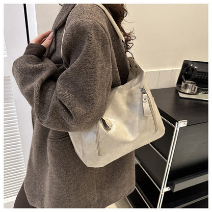 Ielgy Class College Students Fashion One-Shoulder Large-Capacity Cross-Body Bag Commuter Tote