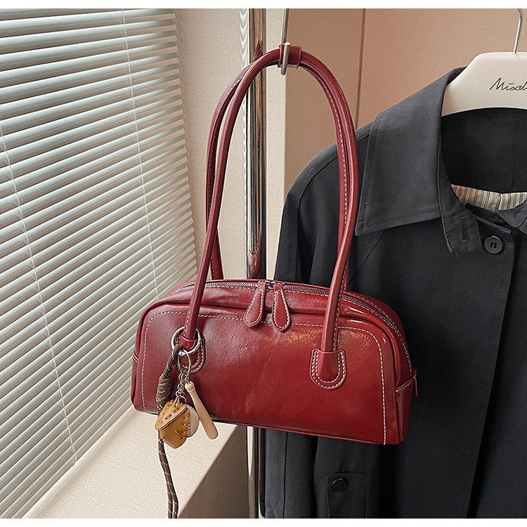 Ielgy Fashion Autumn Winter One-Shoulder Underarm Boston Bag All-Match