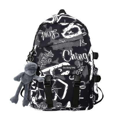Ielgy Graffiti College Students Large Capacity Harajuku Style Trendy Backpack