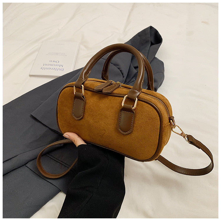 Ielgy Korean Version Retro Frosted All-Match One-Shoulder Messenger Pillow Bag Portable Boston Female Bag