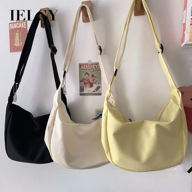 Ielgy Ladies Fashion Simple Japanese All-Match Daily Trendy Candy Color One-Shoulder Messenger Bag