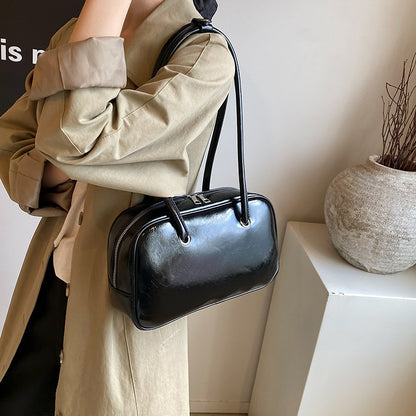 Ielgy Korean Version Red Niche Bowling Bag Retro Underarm Large Capacity One-Shoulder Briefcase Portable