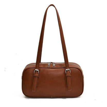 Ielgy Niche Design Retro Bowling Bag Shoulder Commuter Large Capacity Portable Underarm Pillow Bag