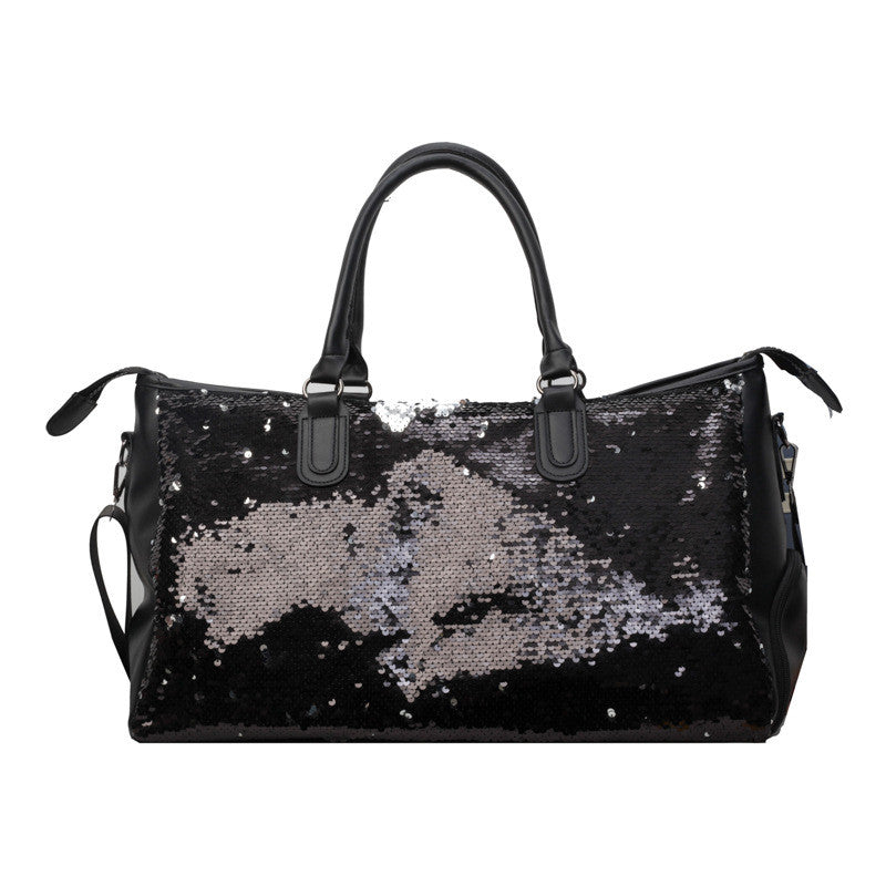 Ielgy Summer Fashion Large-Capacity Travel Bag High-End Feeling Dry Wet Separation Sequins Short-Distance Travel Portable Shoulder Bag
