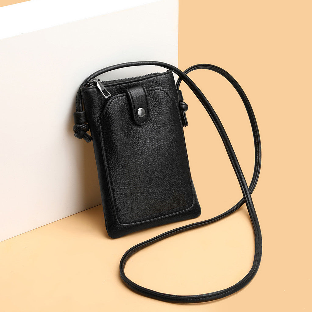 Ielgy Solid Color Simple Style Portable Mobile Phone Bag Fashion Trend Mini Small All-Match Diagonal Bag