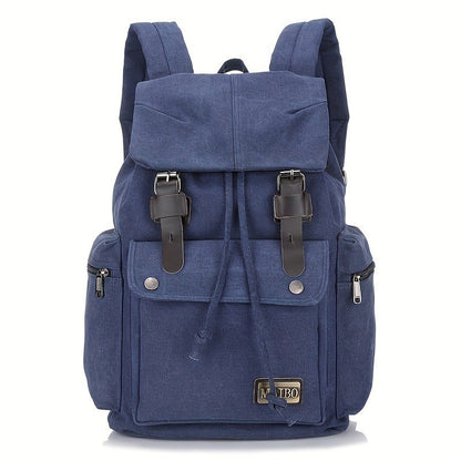 Ielgy Canvas Backpack Leisure Outdoor Travel Backpack Student Large Capacity School Bag