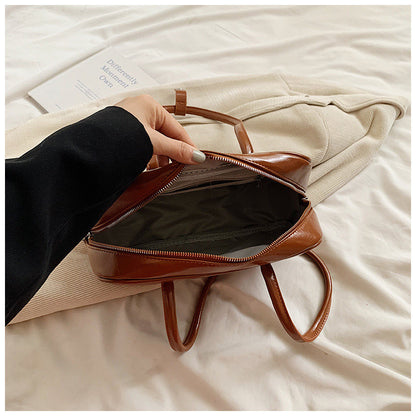 Ielgy Korean Version Red Niche Bowling Bag Retro Underarm Large Capacity One-Shoulder Briefcase Portable