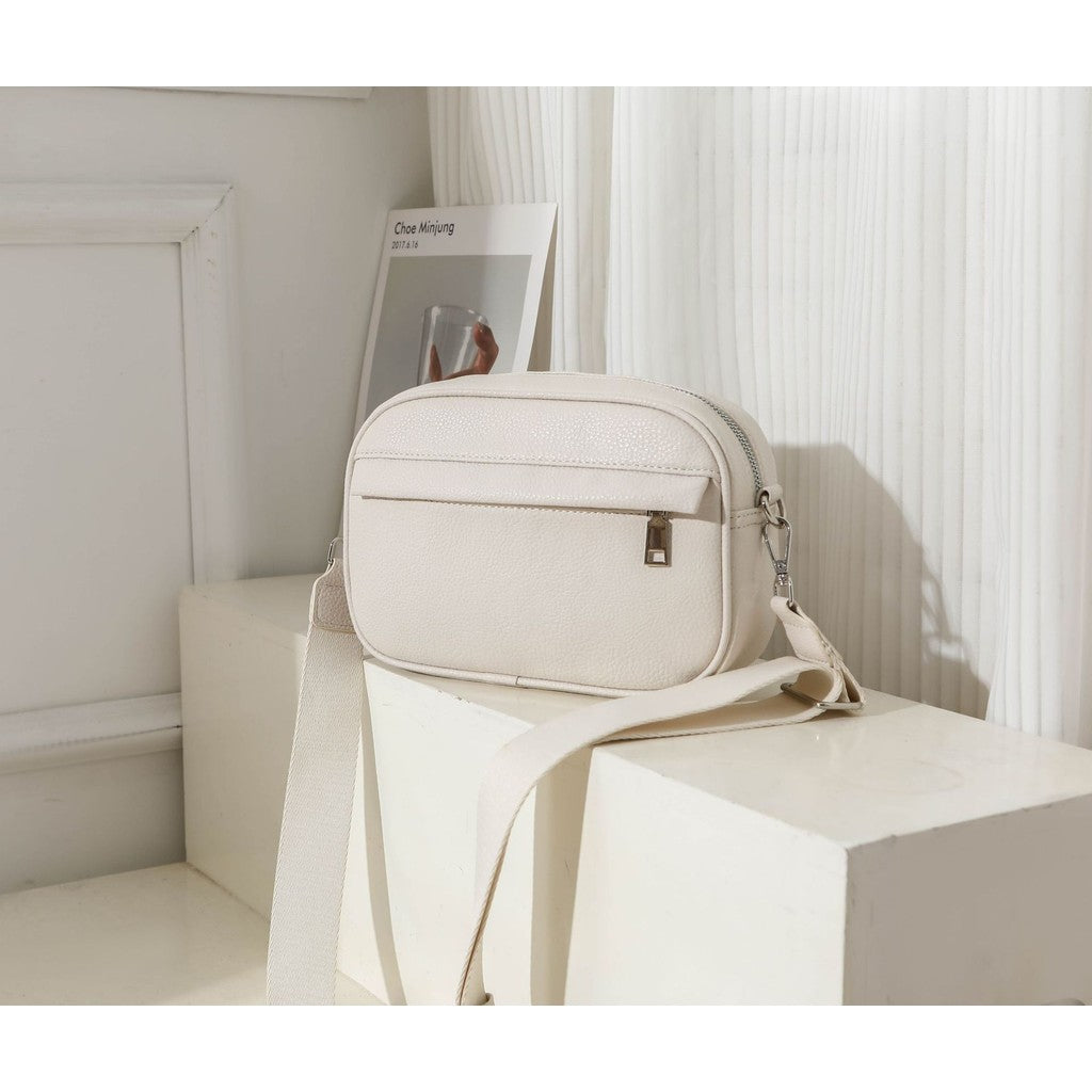 Ielgy Ladies One-Shoulder Solid Color Messenger Small Square Bag