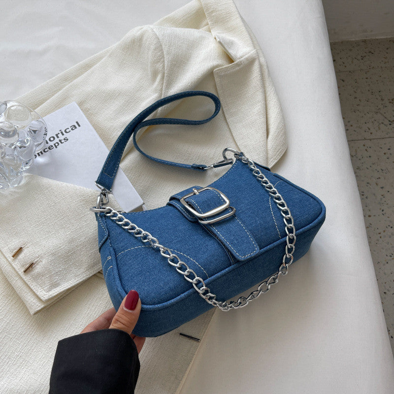 Ielgy High-End Canvas Summer Fashion Chain Messenger Bag Shoulder Armpit Bag