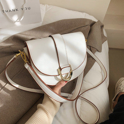 Ielgy Fashion Texture Portable Saddle Bag Shoulder Crossbody Underarm Bag