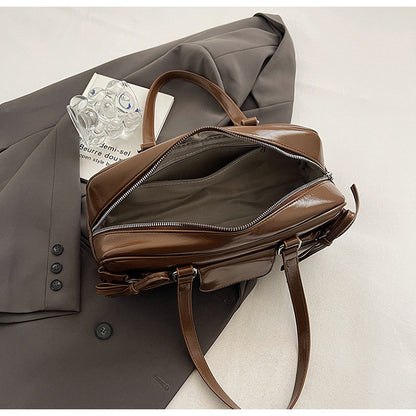 Ielgy Retro Portable Commuter Bag Niche Underarm Bag Simple Large-Capacity Shoulder Tote Bag