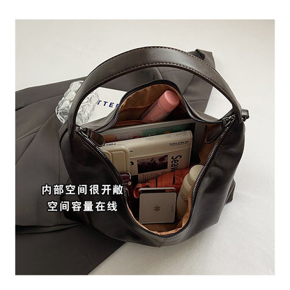 Ielgy Large-Capacity All-Match Lazy High-End Shoulder Underarm Bag Commuter Soft Leather Tote Bag