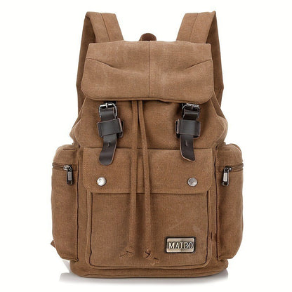 Ielgy Canvas Backpack Leisure Outdoor Travel Backpack Student Large Capacity School Bag