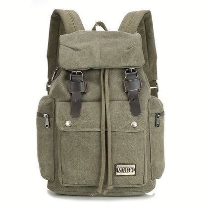 Ielgy Canvas Backpack Leisure Outdoor Travel Backpack Student Large Capacity School Bag