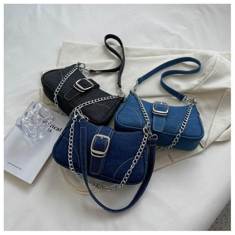 Ielgy High-End Canvas Summer Fashion Chain Messenger Bag Shoulder Armpit Bag