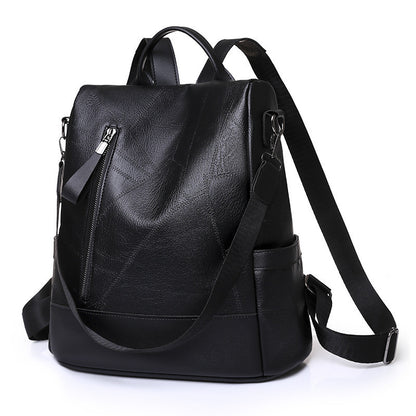 Ielgy Large Capacity Soft Leather Backpack Casual All-Match Ladies PU Backpack