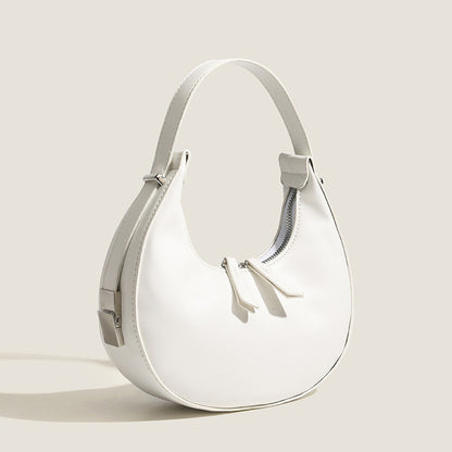 Ielgy Niche French Underarm Bag Solid Color Hand Carry Crescent Bag All-Match Texture Fashion Shoulder Bag