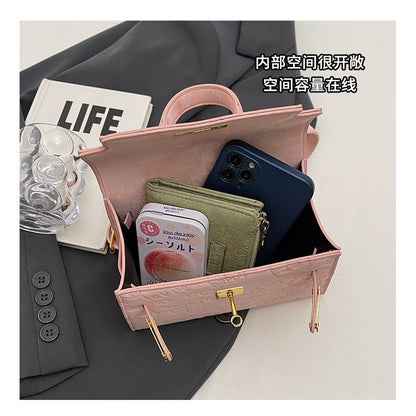 Ielgy Korean Version Portable Fashion Embossed Niche Design Shoulder Messenger Bag