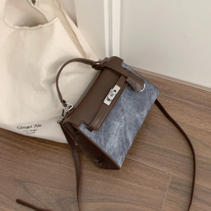 Ielgy Retro High-End Handbag Fashionable All-Match One-Shoulder Messenger Small Square Bag