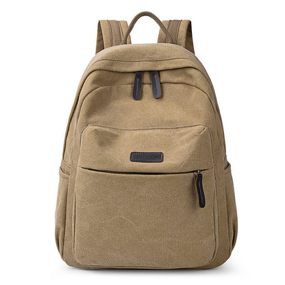 Ielgy Fashion Anti-theft Backpack Ladies Casual Canvas Backpack Large Capacity Travel Computer Bag Student School Bag