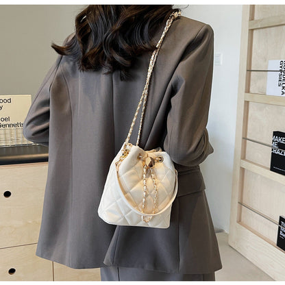 Ielgy Diamond Chain Bag Fashionable All-Match High-End Sense One-Shoulder Messenger Bucket
