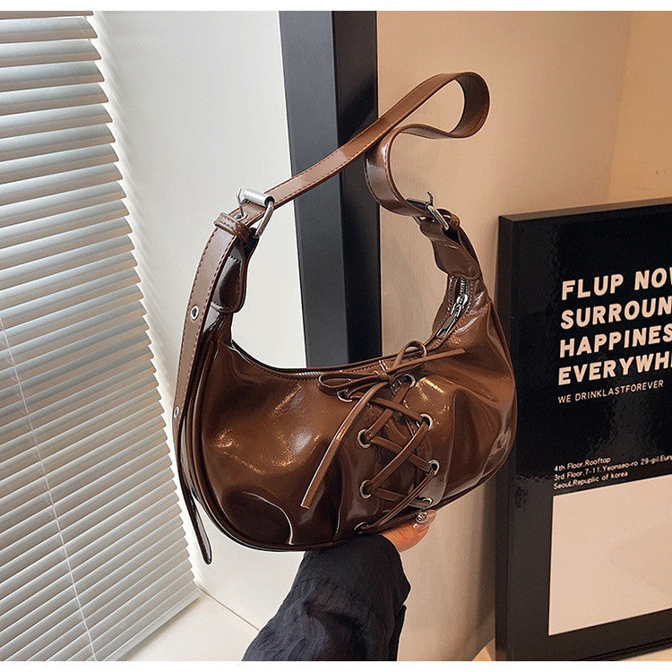 Ielgy High-End Temperament Red Bow Bag Sweet Cool Hot Girl One-Shoulder Underarm Niche Dumpling Bag
