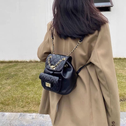 Ielgy Diamond Backpack Chain High-End Diamond Korean Version Casual Style Backpack