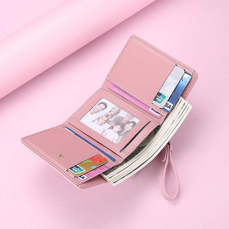 Ielgy Ladies Wallet PU Short Mini Zipper Female Wallet Cartoon 30% Off Buckle Card Holder