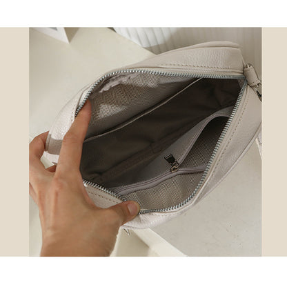 Ielgy Ladies One-Shoulder Solid Color Messenger Small Square Bag