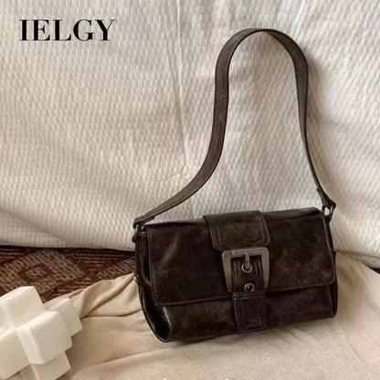 Ielgy Ladies Melade Style Bag Shoulder Crossbody Retro Motorcycle Small Bag All-Match Underarm Bag