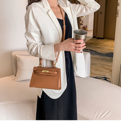 Ielgy Soft Leather Portable Fashionable All-Match Women's Shoulder Messenger Bag