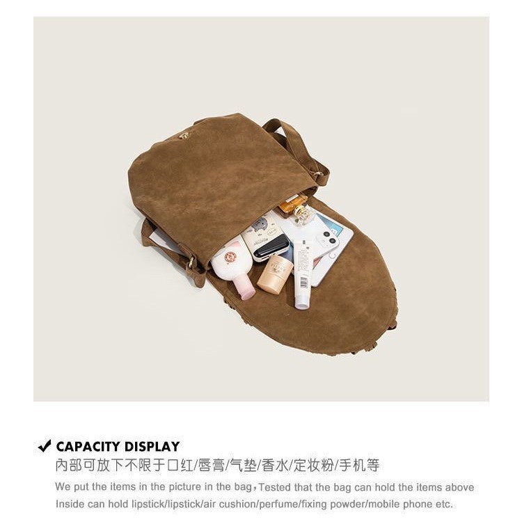 Ielgy Tassel Bag Niche Retro Saddle Bag Fashion One-Shoulder Leisure Travel Messenger Bag