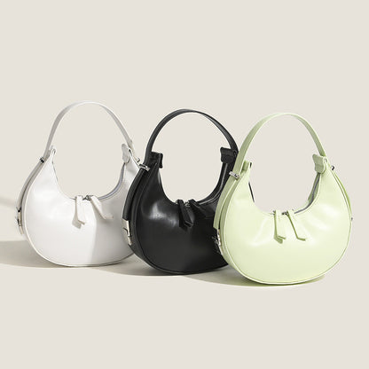 Ielgy Niche French Underarm Bag Solid Color Hand Carry Crescent Bag All-Match Texture Fashion Shoulder Bag