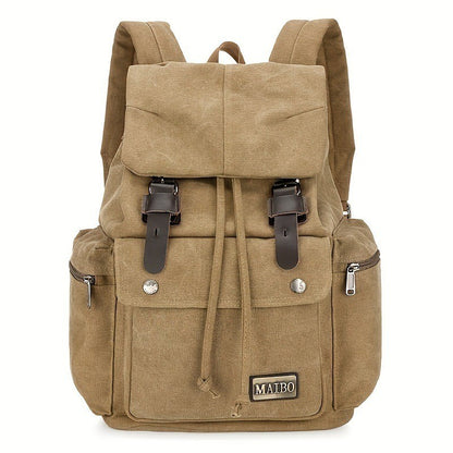 Ielgy Canvas Backpack Leisure Outdoor Travel Backpack Student Large Capacity School Bag