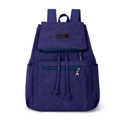 Ielgy Canvas Bag Korean Version Trendy Ladies Canvas Backpack Fashion Student School Bag Retro Backpack
