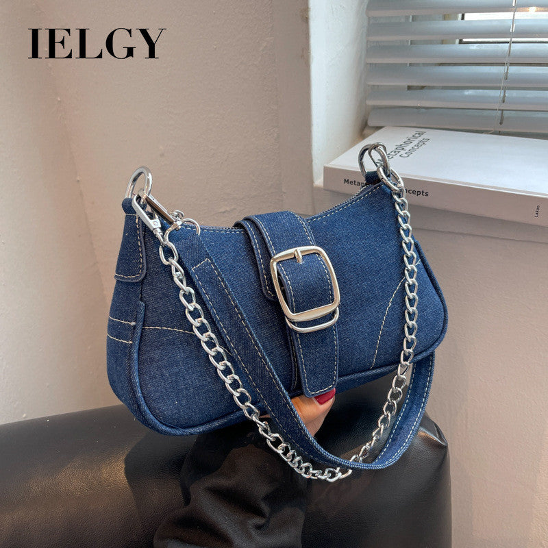 Ielgy High-End Canvas Summer Fashion Chain Messenger Bag Shoulder Armpit Bag