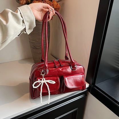 Ielgy Korean Version Trendy Underarm Bow Bag Fashionable All-Match One-Shoulder Casual Messen