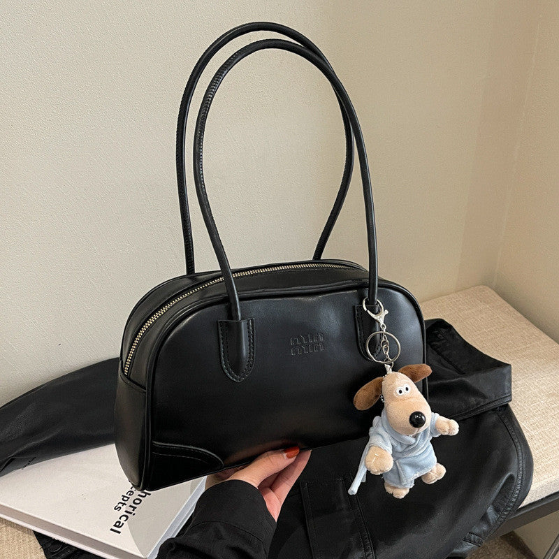 Ielgy Melade Retro Bag Korean Portable Bowling Bag All-Match Cross-Body Bag (without Pendant)