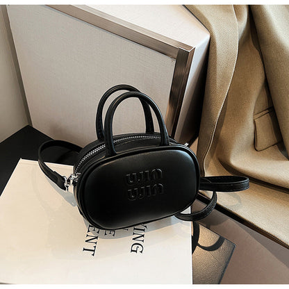 Ielgy Fashion Niche Bowling Briefcase Large Capacity Commuter Handbag One Shoulder Diagonal