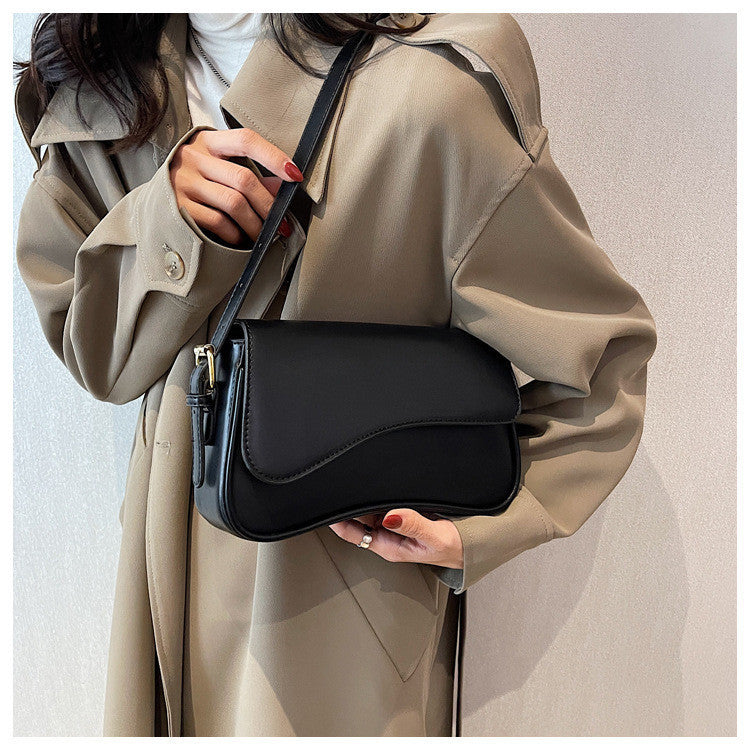 Ielgy One-Shoulder Temperament Fashion Texture Messenger Bag Simple All-Match Niche Design Underar