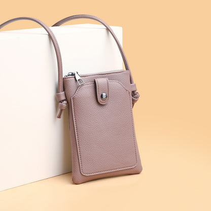 Ielgy Solid Color Simple Style Portable Mobile Phone Bag Fashion Trend Mini Small All-Match Diagonal Bag